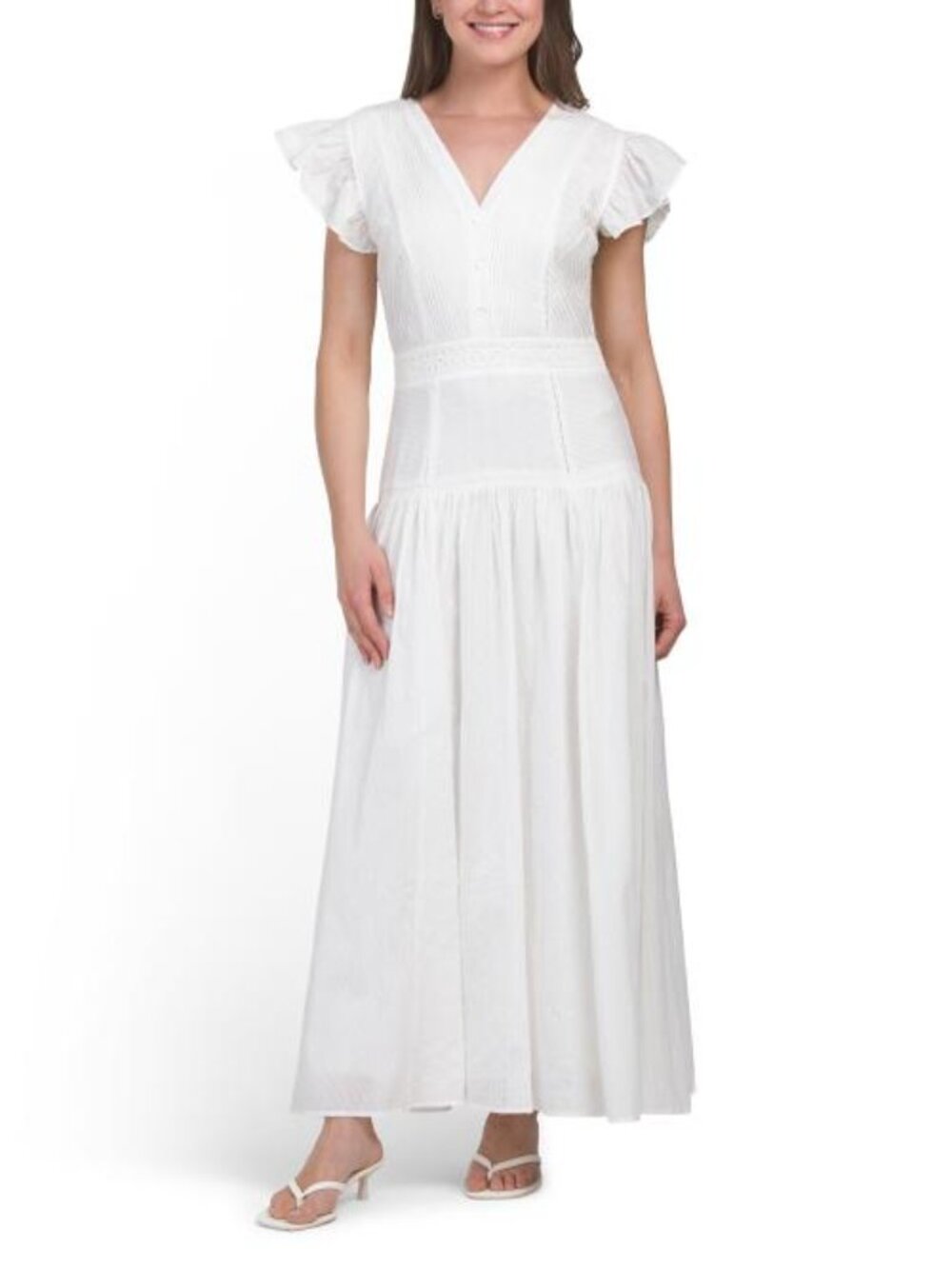 SORELLA Flutter Sleeve Dropped Waist Maxi Dress